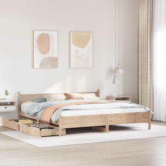 vidaXL Estructura De Cama Sin Colch&oacute;n Madera Maciza De Pino 180x200 Cm Vidaxl
