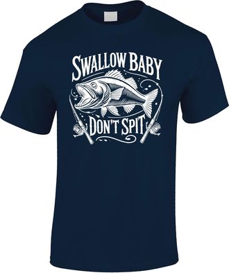Bang Tidy Clothing Fishing Gifts for Men, Swallow Baby Dont Spit Funny Slogan Tshirt for Husband Boyfriend Dad Brother, Joke Birthday Valentines Present Idea, Fisherman 