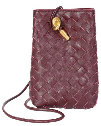 Tiffany & Fred Handwoven Mini Leather Bucket Bag