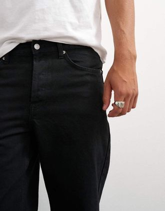 Topman jeans dritti rigidi neri-Nero