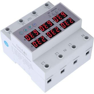 OEM Volt&iacute;metro Amper&iacute;metro Ajustable De Riel Din Trif&aacute;sico Ca 80-300 V, Protector De Corriente De Sobretensi&oacute;n Y Subtensi&oacute;n De 100 A