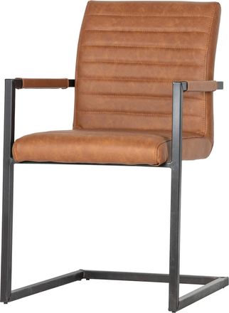 De Eekhoorn Design Freischwinger Stuhl Basso, Kunstleder Cognac