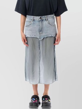 Balenciaga distressed denim skirt with slit