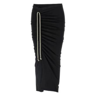Rick Owens Dirt Coda Skirt - female - Rick Owens - Midi Skirts - Black - M - Skirts