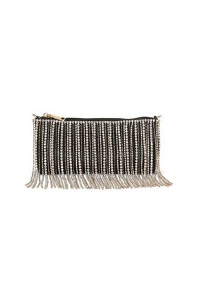 Badgley Mischka Piper Leather Mix Crystal Fringe Crossbody in Black at Nordstrom, Size Small