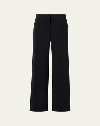 Akris Marlon Cropped Pants in Signature Laser-Cut Crepe