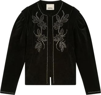 Isabel Marant Pietra embellished jacket - women - Cotton/Viscose - 36 - Black
