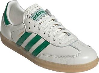 adidas Gender Inclusive Samba OG Sneaker in Off White/Green/Gold Met. at Nordstrom, Size 10.5 Womens