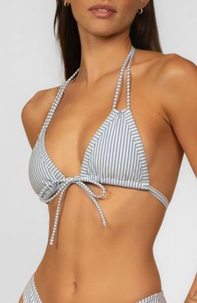 Montce Swim Euro Row Bikini Top in Classic Blue Stripe at Nordstrom, Size X-Small