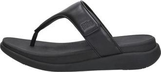 FitFlop F-Mode Go Verstelbare Flatform Sandalen - Dames - Slippers - Zwart - 42 EU - Leer - Schoenen