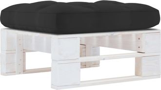 vidaXL Otomana De Jard&iacute;n De Palets Madera De Pino Impregnada Blanca Vidaxl