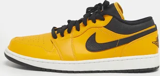Air Jordan s Yellow/black Leather Jordan 1 Low University Gold Sneakers
