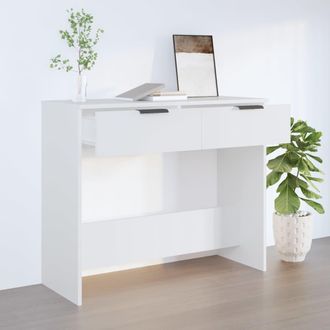 vidaXL Vidaxl - Mesa Consola De Madera Contrachapada Blanco 90x36x75 Cm