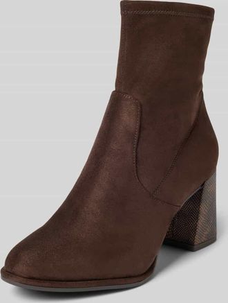 Tamaris Tamaris Stiefeletten mit Blockabsatz in Schlangenleder-Optik in Dunkelbraun, Größe 36