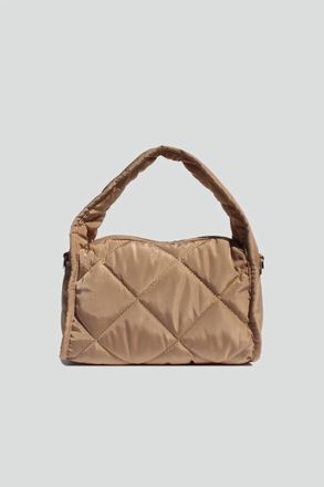 Street Level Sophia Mini Quilted Crossbody Tote In Sand