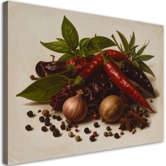 Feeby Impresi&oacute;n De Imagen, Pimientos Rojos, Hierbas Y Pimienta, 120x80