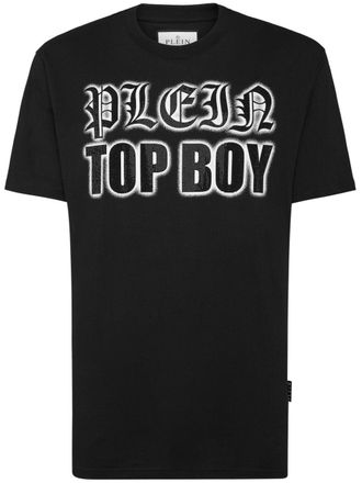 Philipp Plein crystal-embellished cotton T-shirt - men - Cotton - S - Black