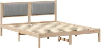 vidaXL Bed Frame with Upholstered Headboard Light Grey 150 x 200 cm vidaXL