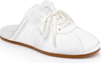 Badgley Mischka Priscila Mule in Ivory Satin at Nordstrom, Size 6.5