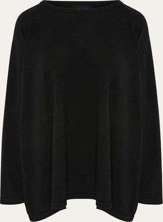 Eskandar Raglan-Sleeve Round Neck Sweater (Long Length)