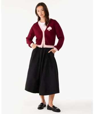 Kate Spade New York Womens Logo Colorblock Cardigan - Pink viscose - Size X-Large