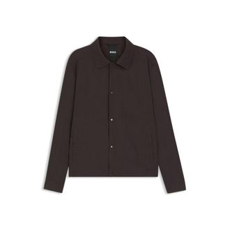 BOSS Relaxed-fit overshirt in a linen blend