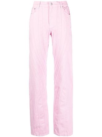 MUGLER Pantaloni con cuciture a spirale - Rosa