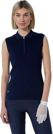 Daily Sports Madelene Cable Knit Womens Sleeveless Golf Polo in Navy at Nordstrom, Size Medium