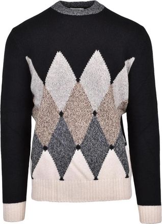 Ballantyne Crew Neck Pullover - Beige/Black