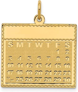 Diamond2Deal 14k Yellow Gold Friday the First Day Calendar Pendant