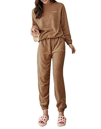 Pyjama Femme Hiver En Polaire Douce - Ensemble 2 Pièces (haut + Pantalon) Manches Longues, Chaud Et Confortable