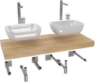 Puma Naturel - Conjunto De Ba&ntilde;o Sat Con Dolce 120x8x50 Cm, Roble Halifax Ksetdo17