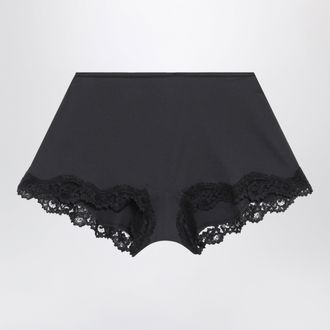 SKIMS Black boy shorts in stretch lace