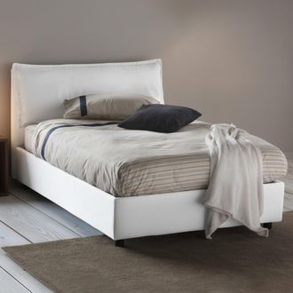 Dmora Dmora - Cama De Plaza Y Media Deusebi, Cama Contenedor Con Revestimiento De Tela, 100% Made In Italy, Apertura Frontal, Adecuado Para Colch&oacute;n Cm 120x1