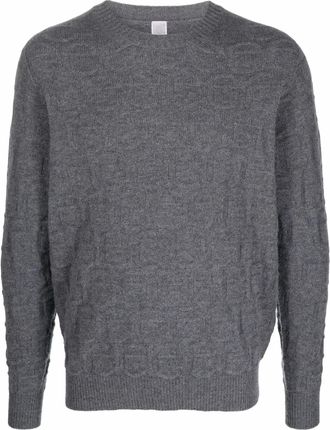 Eleventy jacquard-logo knitted jumper - men - Cashmere/Wool - L - Grey