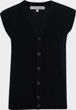 Neiman Marcus Mens Cashmere Button-Front Vest