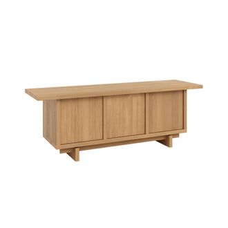 Naan Furniture Mueble de tv en pino macizo barnizado en color roble 148 cm