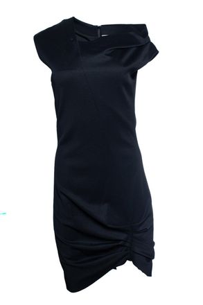 Helmut Lang Helmut lang, black asymmetric off shoulder dress