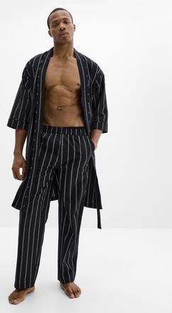 Le 31 Mens Lightweight patterned poplin robe