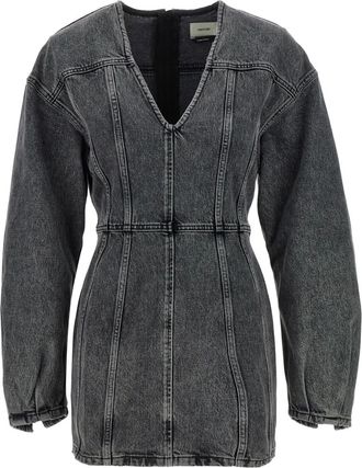 Haikure Abito corto denim con scollo a V - Grigio