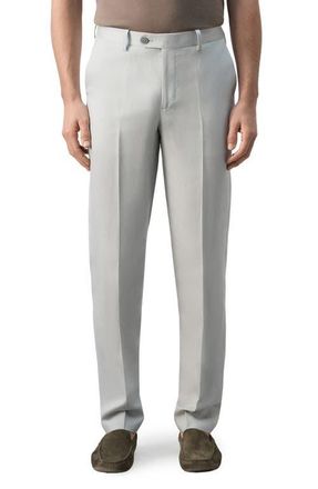 Mango Amalfi Slim Fit Suit Trousers in Grey at Nordstrom, Size 30