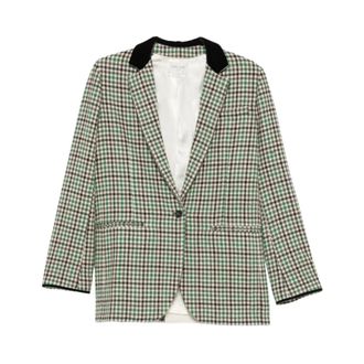 Forte_Forte Blazer met fluwelen kraag - Dames - Jassen - Veelkleurig - Maat: XS