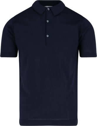 John Smedley Dark Blue Adrian Classic Cotton Polo