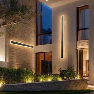 OEM Apliques De Pared De Villa, 2 Piezas, Tira Larga De 120 X 8 X 5 Cm, Apliques De Pared Modernos, Blanco C&aacute;lido De 3000 K, Ip65 Resistente Al Agua, Anti