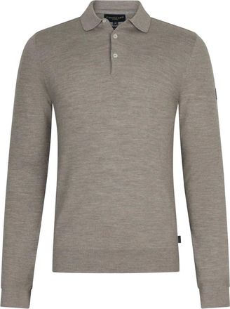 Cavallaro Merino Long Sleeve Polo - Heren - Truien - Beige - Maat: L Wol
