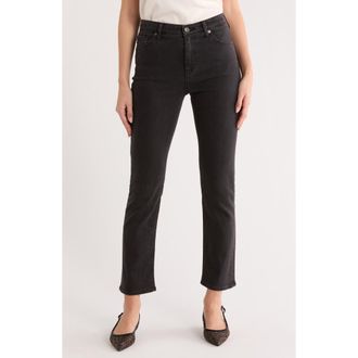 AG - Adriano Goldschmied Mari Mid Rise Slim Straight Leg Jeans in Black at Nordstrom Rack, Size 24