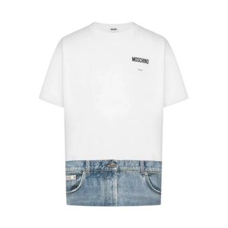 Moschino T-Shirts, male, White, Size: S t-shirt poliestere