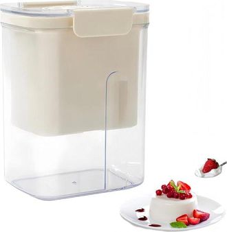 No Brand Yogurtera Griega, Colador Para Yogur Griego Con Temporizador Y Tapa, Colador De Malla Fina Reutilizable Para Hacer Yogur Griego Espeso Y Cremoso