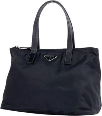 Prada Pre-owned Tote Bags, female, Black, Size: ONE SIZE Pre-owned Nylon prada-bags