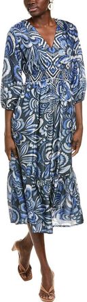 Johnny Was Shivali Silk Midi Dress